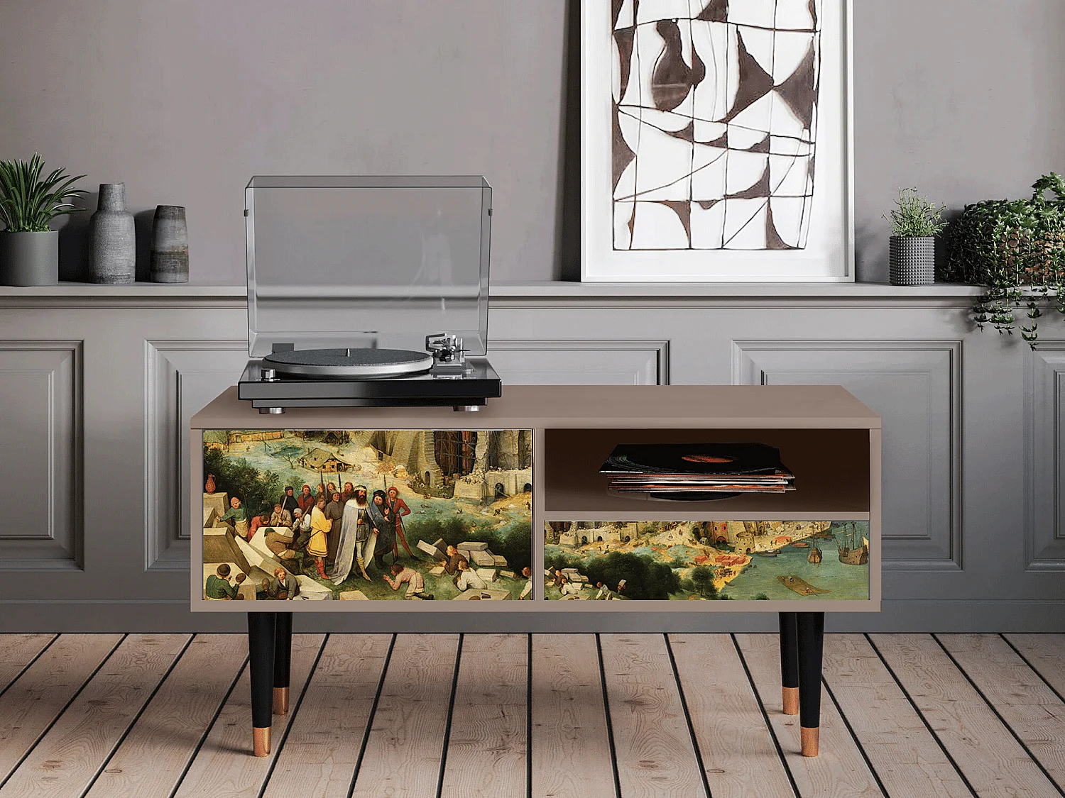 TV-Möbel - 115х59х48 cm - T3 - Elder The Tower, Latte