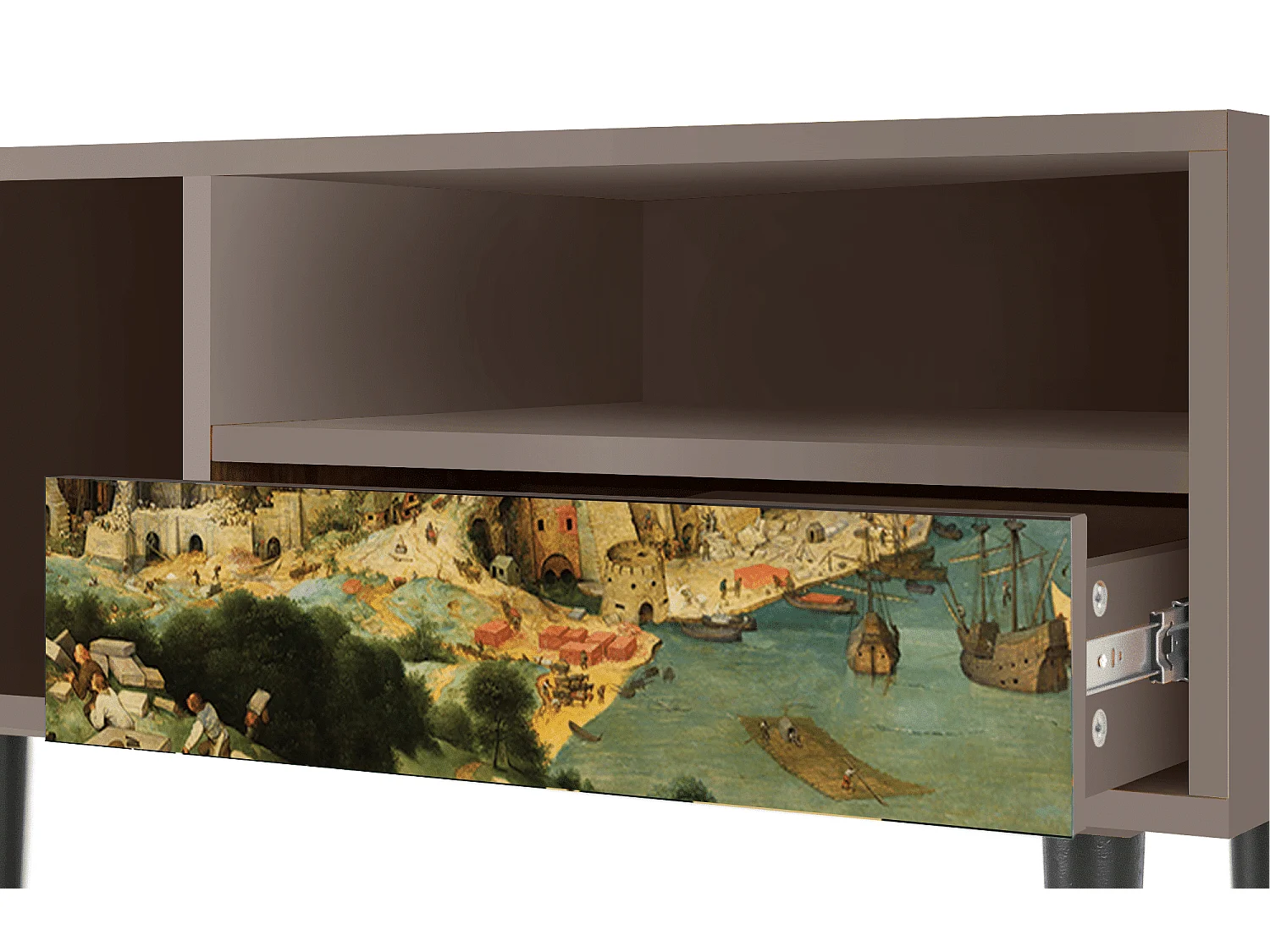 Meuble TV - 115х59х48 cm - T3 - Elder The Tower, Latte