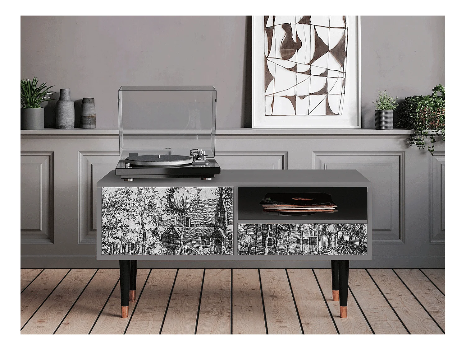 Mobile TV - 115х59х48 cm - T3 - A Pond, Grigio