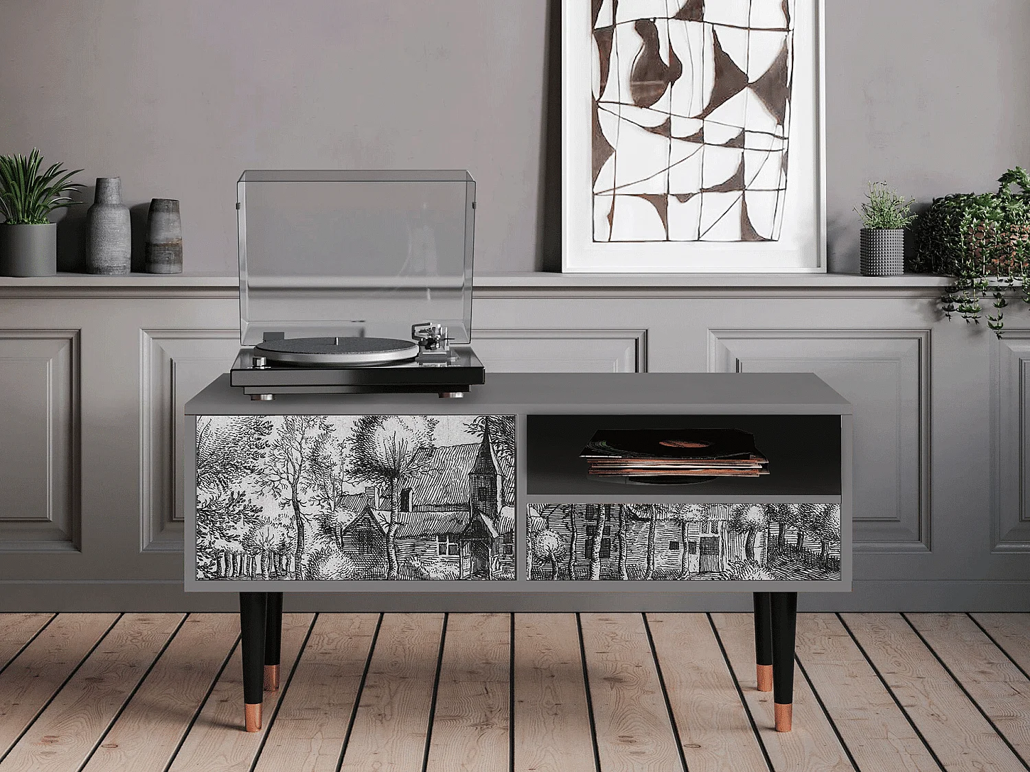 Mueble de TV - 115х59х48 cm - T3 - A Pond, Gris