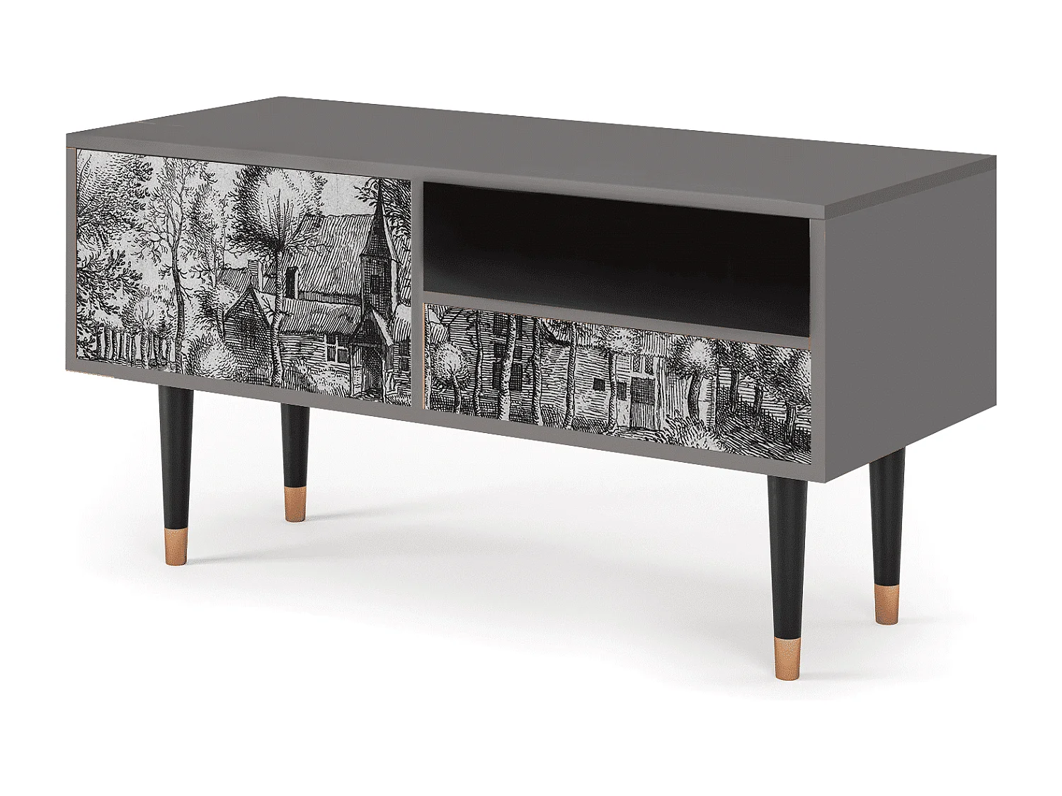 Mueble de TV - 115х59х48 cm - T3 - A Pond, Gris