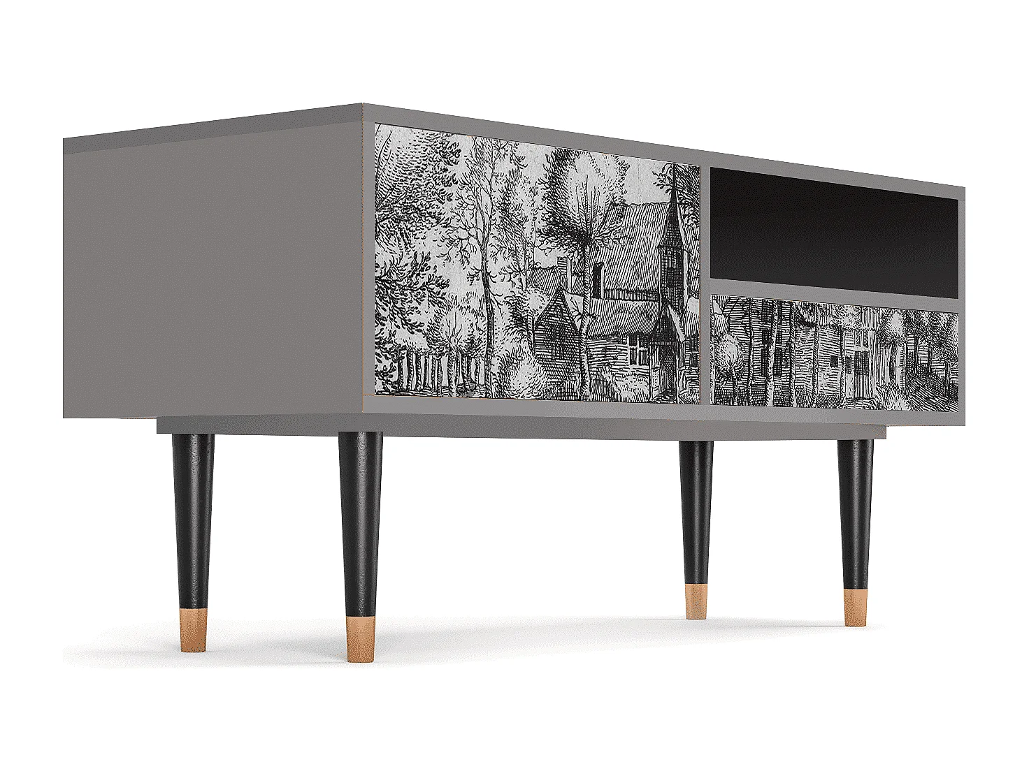 Mueble de TV - 115х59х48 cm - T3 - A Pond, Gris