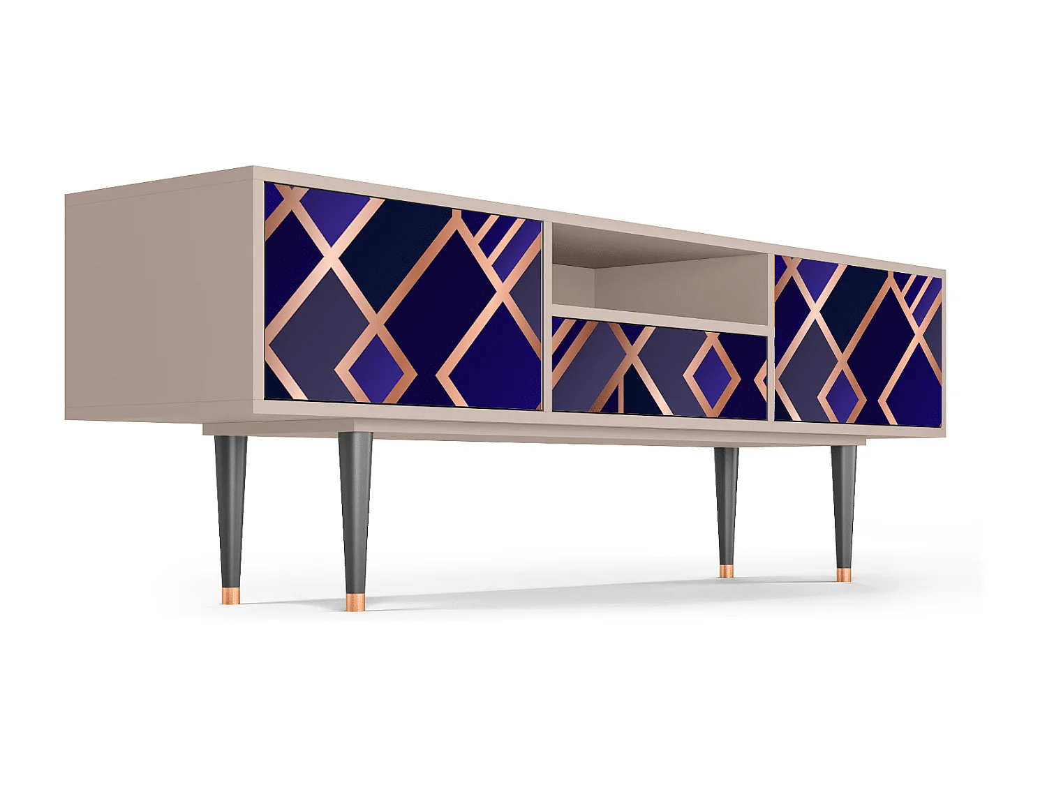 Szafka RTV - 170х59х41 cm - T6 - Aquamarine Getsby, Latte