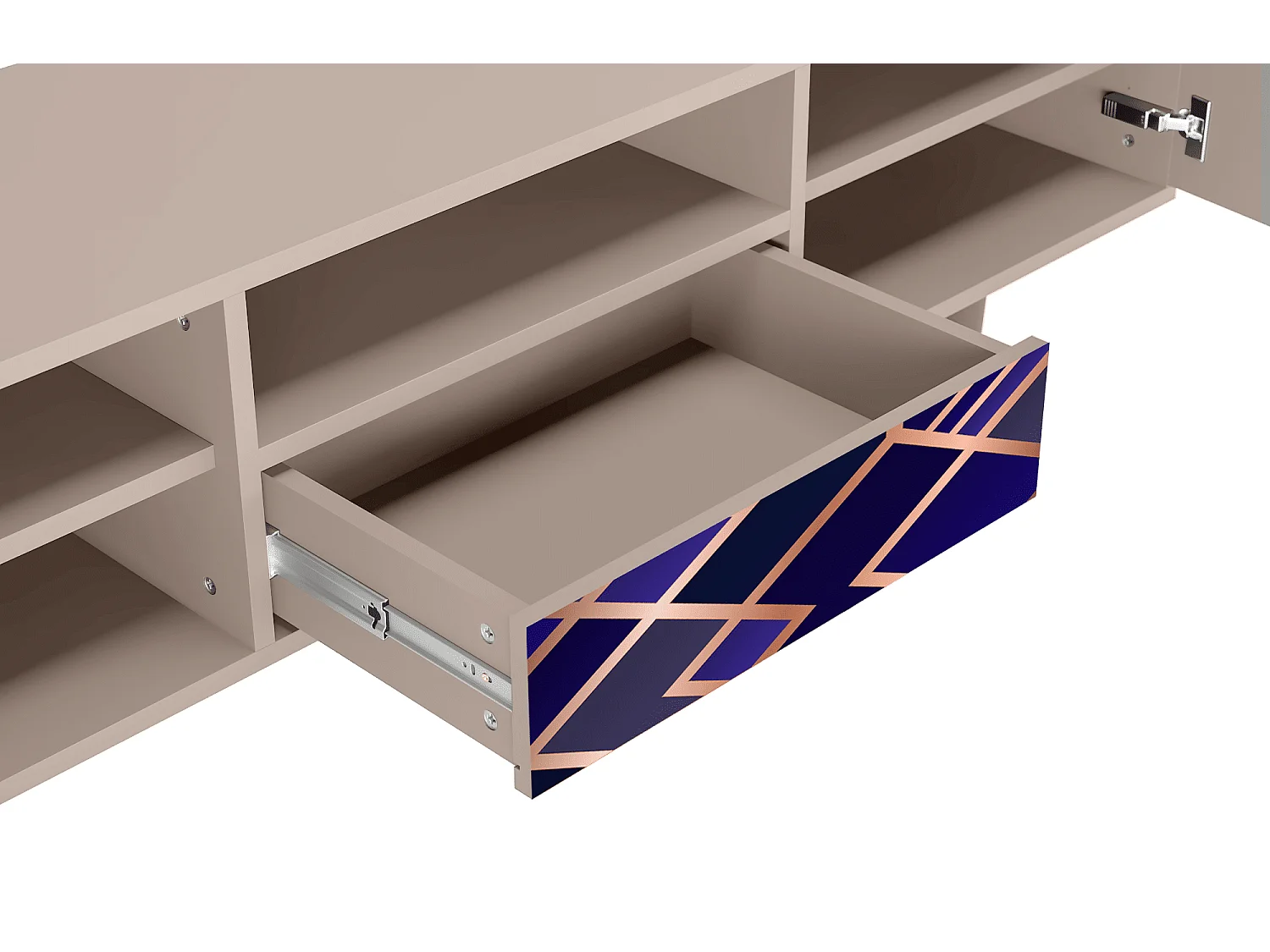 Szafka RTV - 170х59х41 cm - T6 - Aquamarine Getsby, Latte