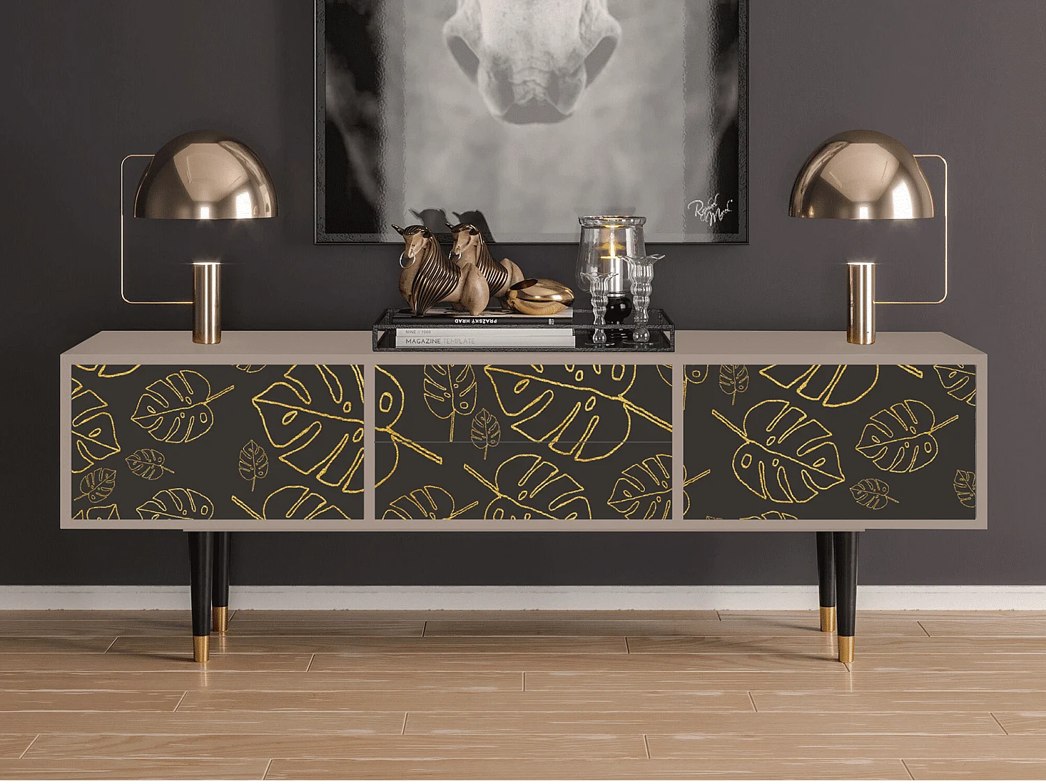 TV-Möbel - 170х59х48 cm - T4 - Fall Of The Leaves, Latte