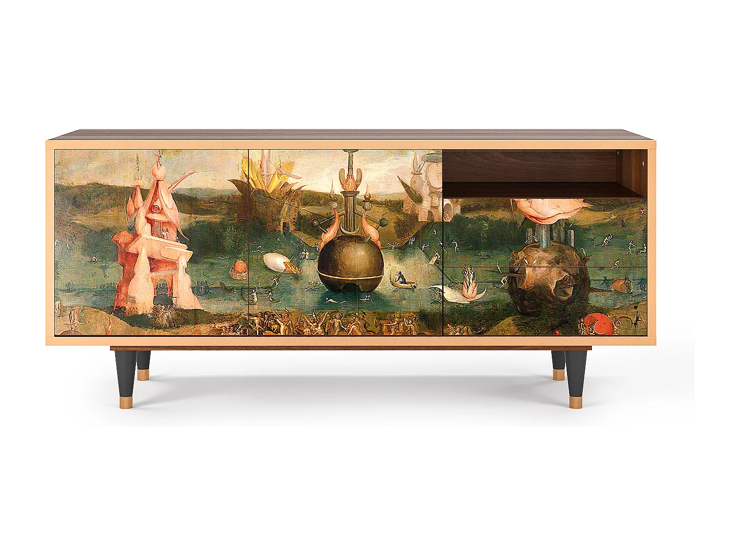 Meuble TV - 125х56х41 cm - T7 - Garden of Delights , Noyer