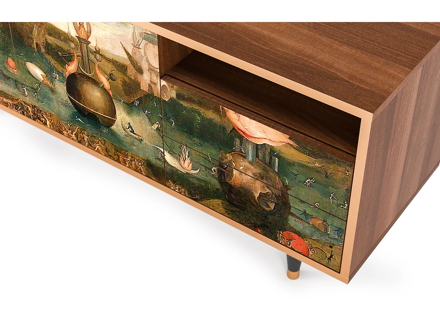 Meuble TV - 125х56х41 cm - T7 - Garden of Delights , Noyer
