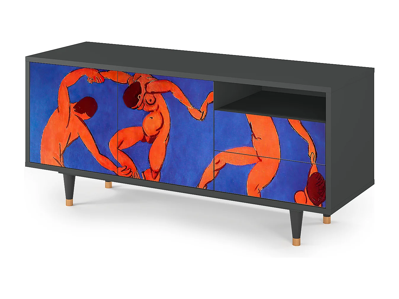 Szafka RTV - 125х56х41 cm - T7 - The Dance by Matisse , Antracyt