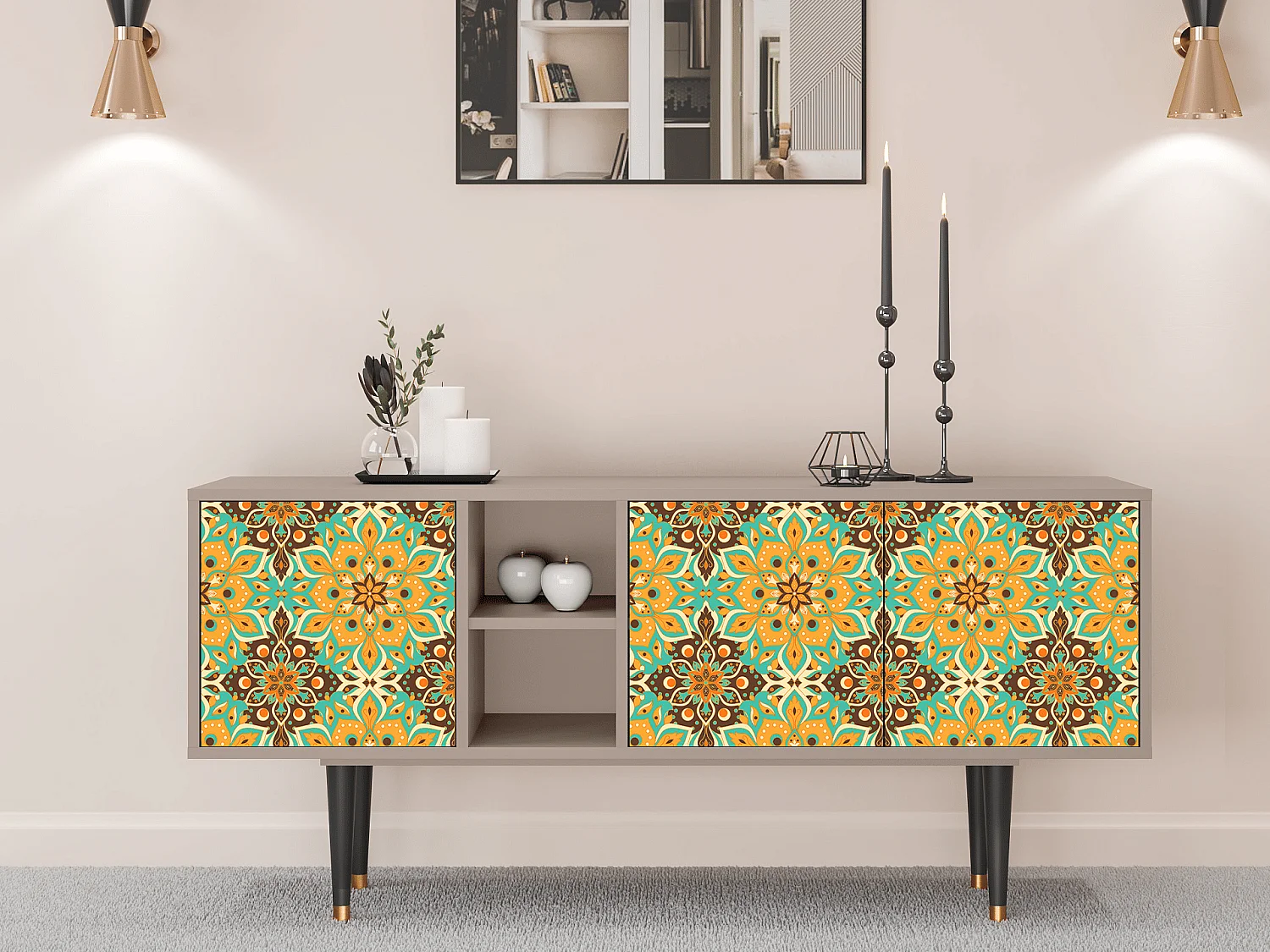 Mueble de TV - 150х69х41 cm - T5 - Indian Spices, Latte