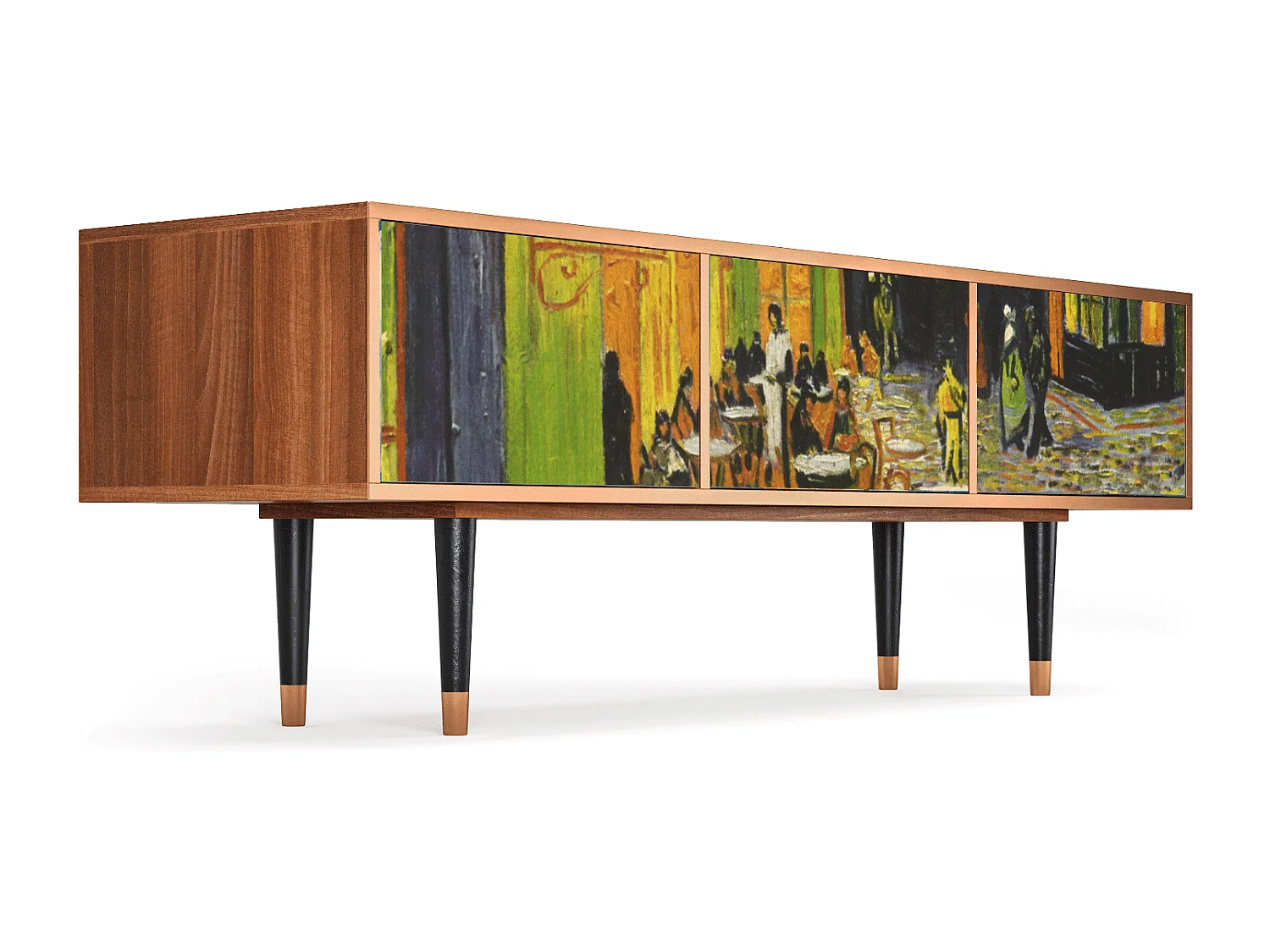 Mueble de TV - 170х59х48 cm - T4 - Café Terrace at Night, Nogueira