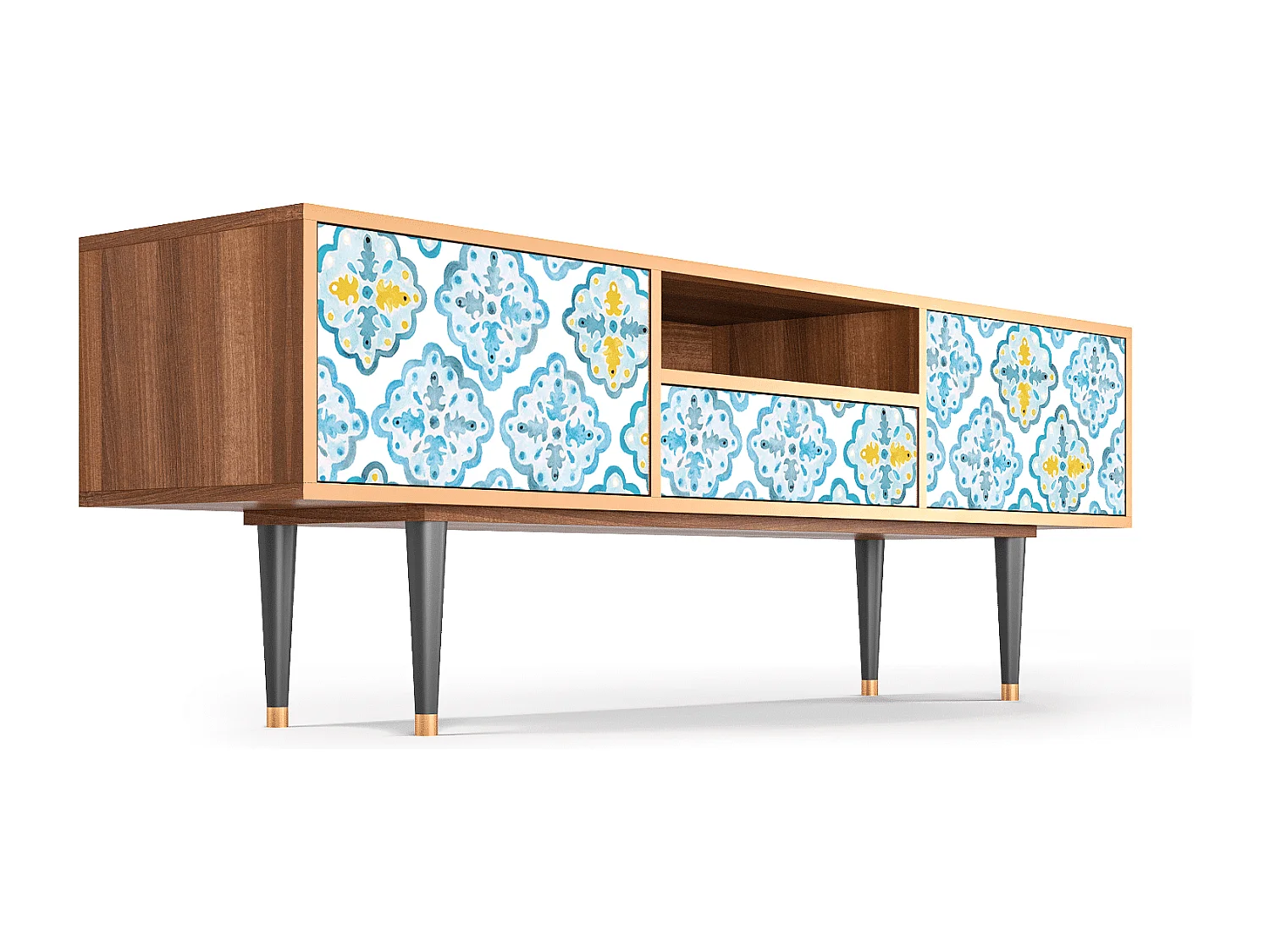 Mobile TV - 170х59х41 cm - T6 - Portugese tiles, Noce