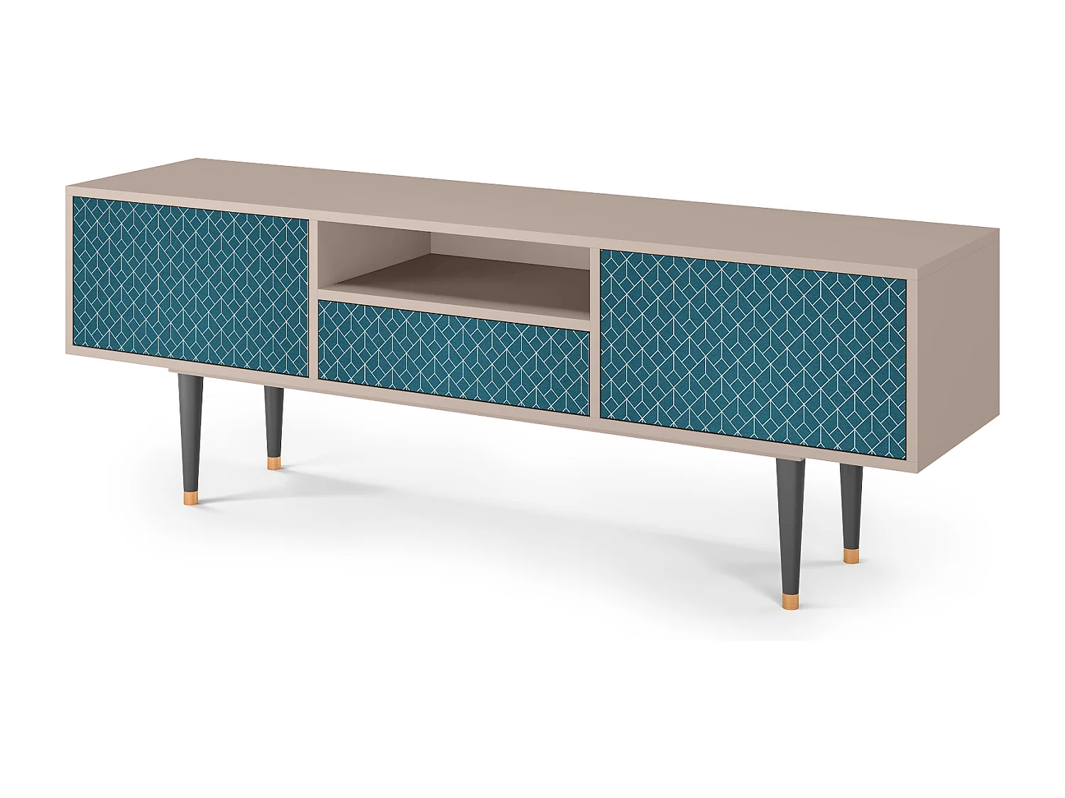 TV-meubel - 170х59х41 cm - T6 - Turquoise Geometry, Zand