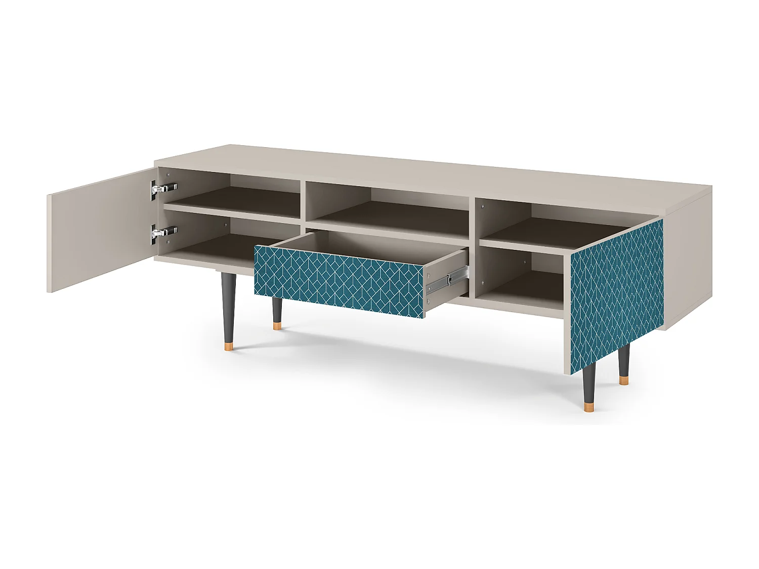 Mueble de TV - 170х59х41 cm - T6 - Turquoise Geometry, Arena