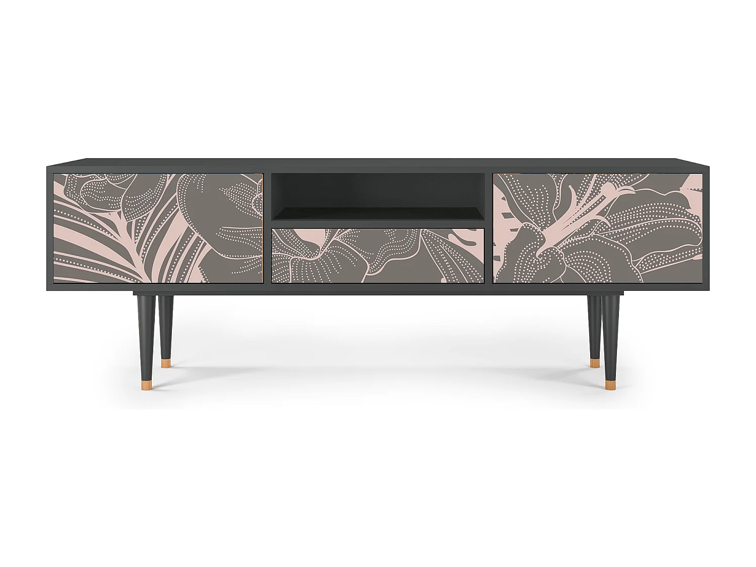 Mueble de TV - 170х59х41 cm - T6 - Issabelline Flower, Antracite