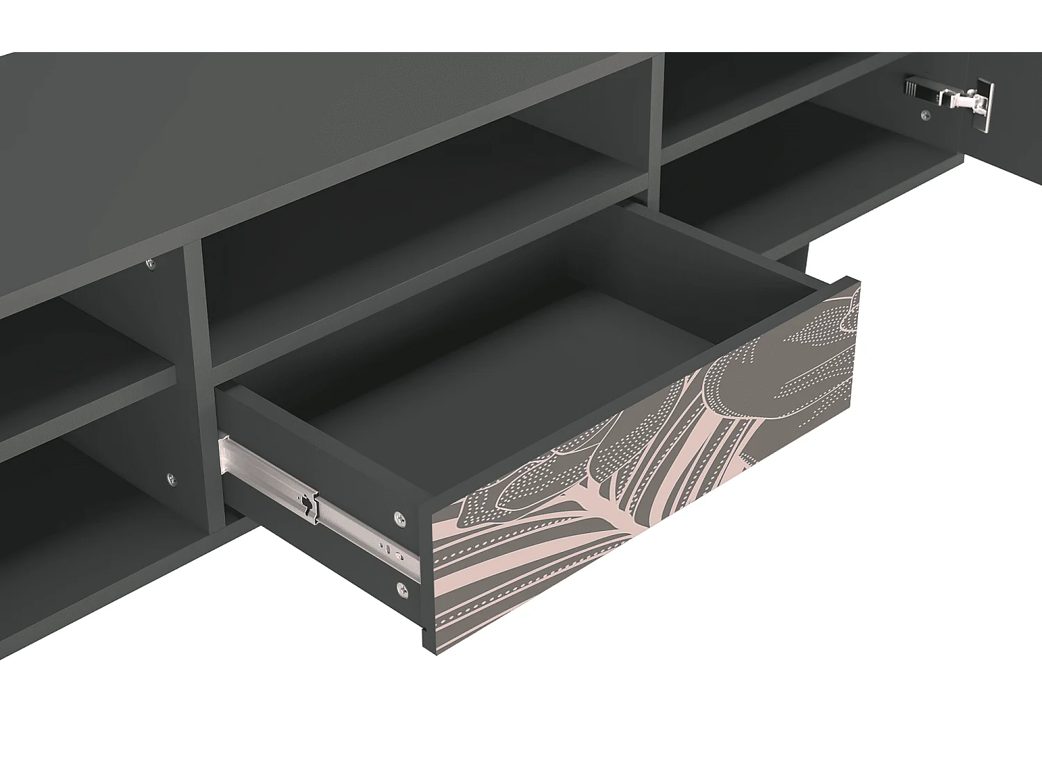 Mueble de TV - 170х59х41 cm - T6 - Issabelline Flower, Antracite