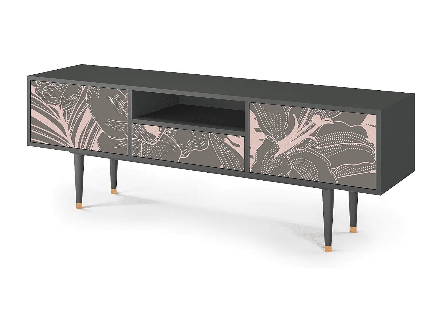 Meuble TV - 170х59х41 cm - T6 - Issabelline Flower, Anthracite