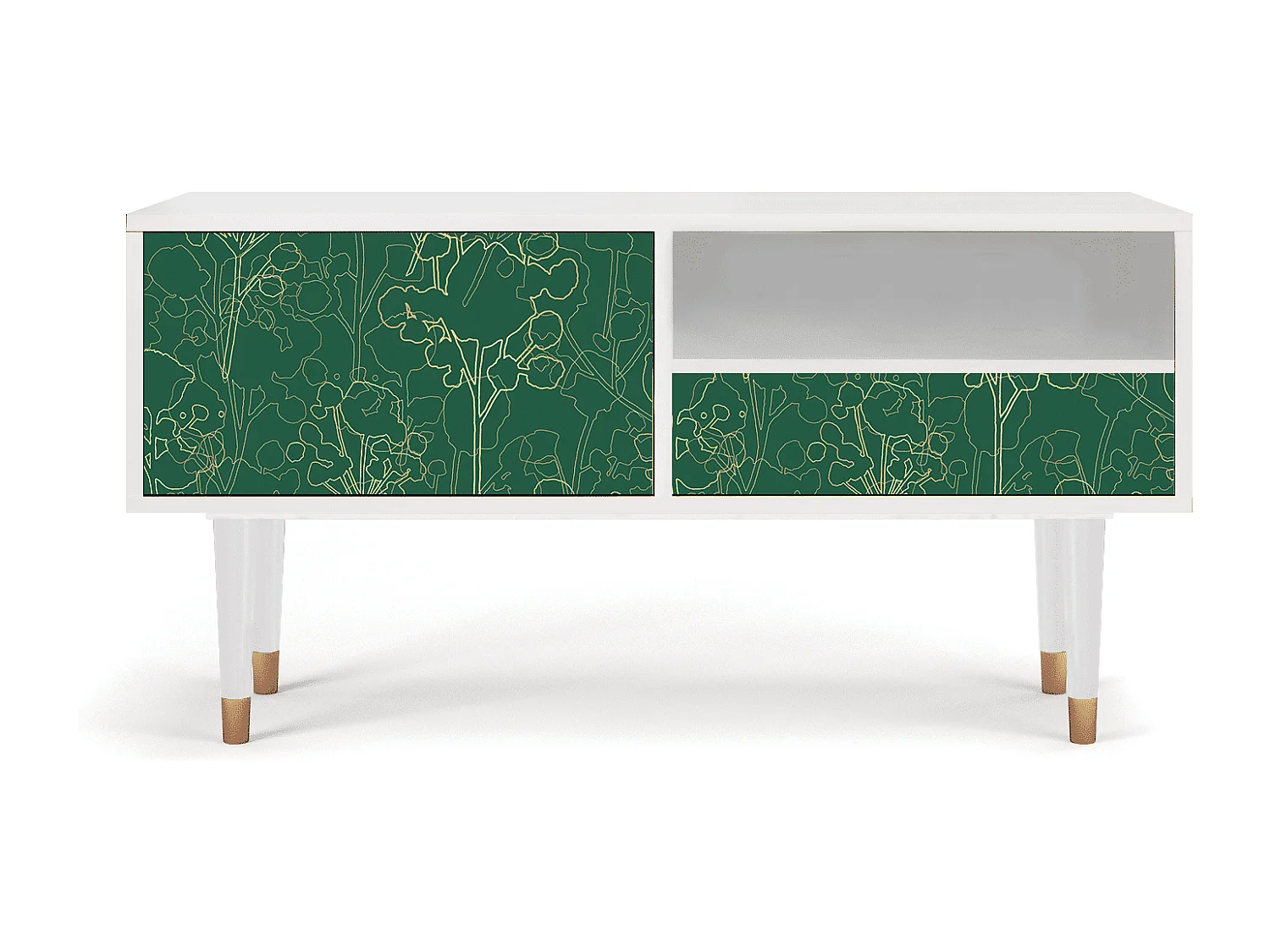 Mueble de TV - 115х59х48 cm - T3 - Emerald Forest, Branco
