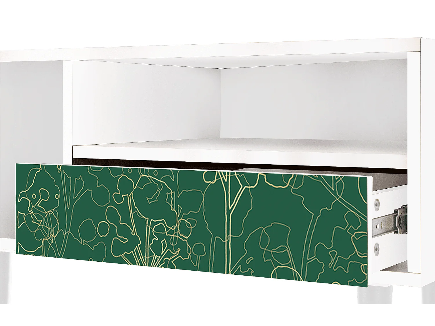 Mueble de TV - 115х59х48 cm - T3 - Emerald Forest, Branco