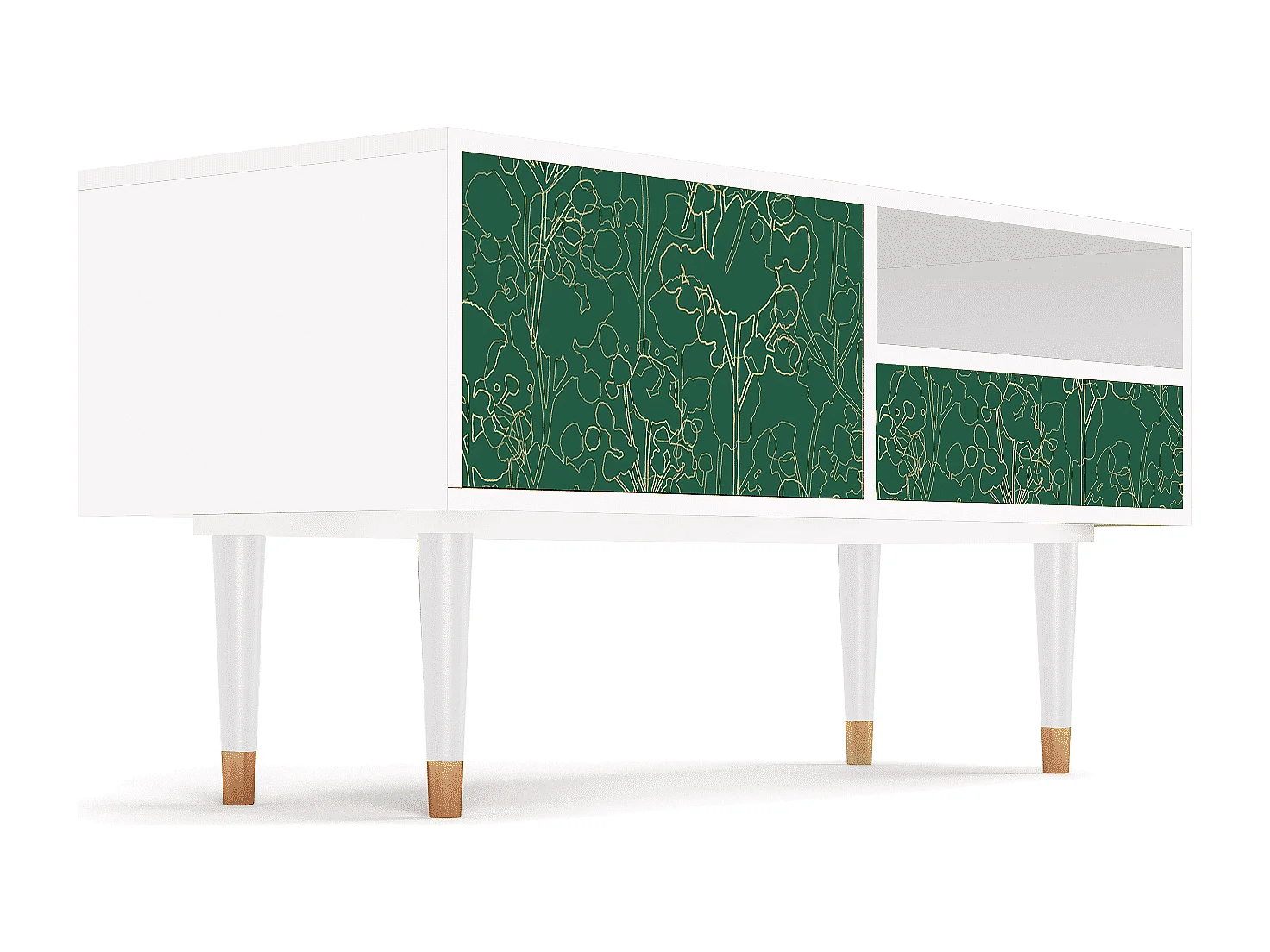 Mobile TV - 115х59х48 cm - T3 - Emerald Forest, Bianco