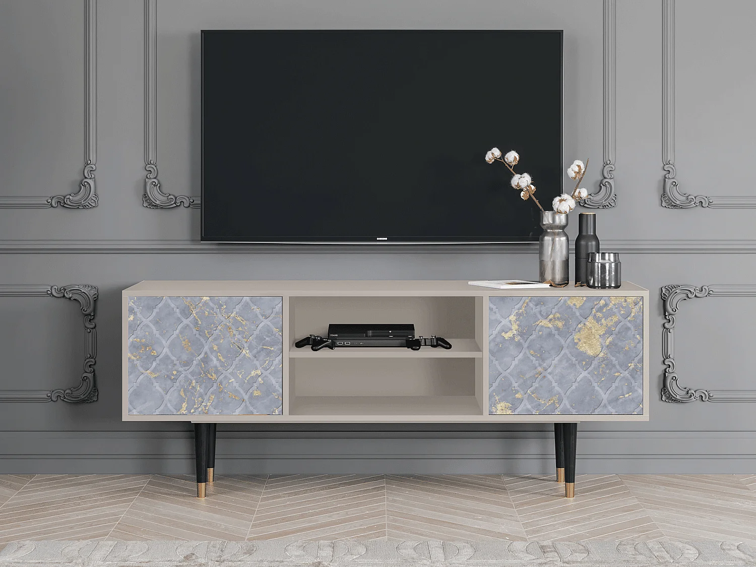 TV-Möbel - 170х69х48 cm - T2 - Golden Smoke, Sand