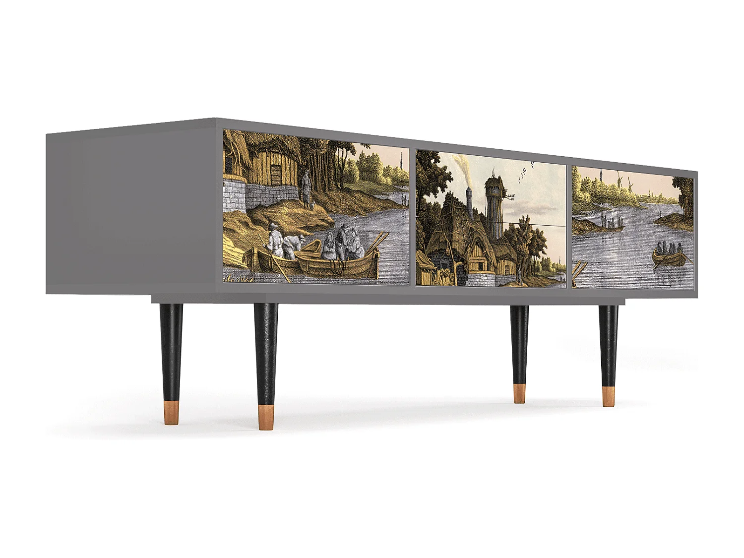 Meuble TV - 170х59х48 cm - T4 - Mill along a River, Gris