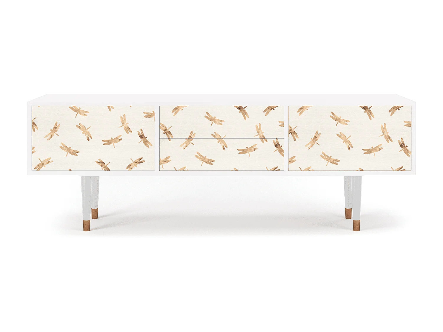 Meuble TV - 170х59х48 cm - T4 - Nude Dragonflies, Blanc