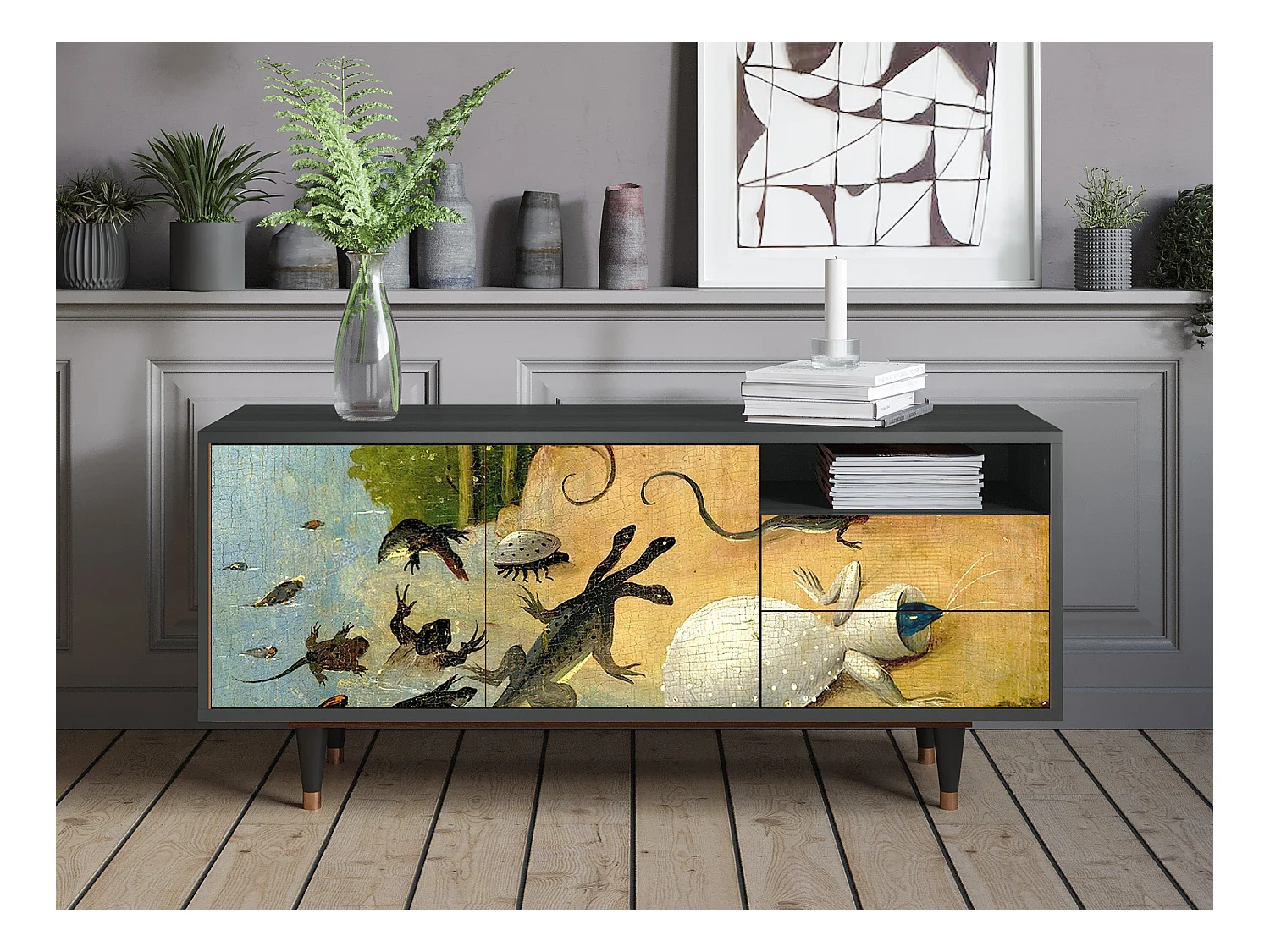 Mueble de TV - 125х56х41 cm - T7 - The Garden by Bosch, Antracita