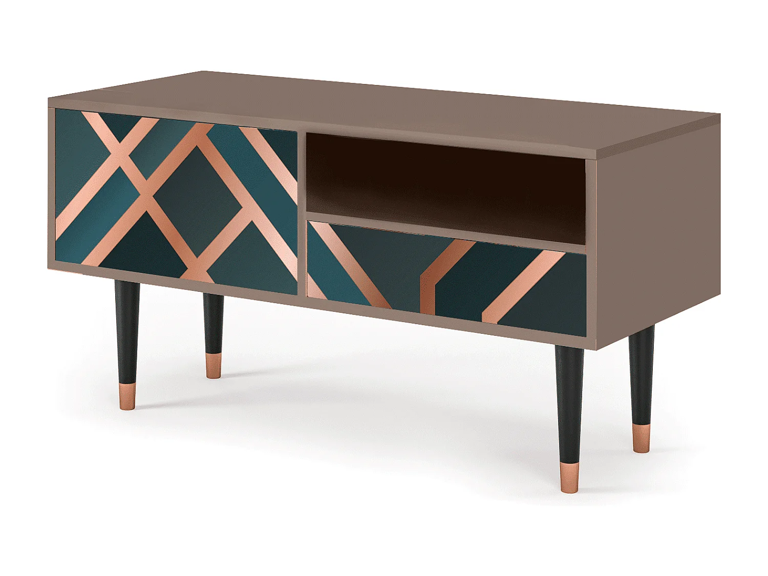 Meuble TV - 115х59х48 cm - T3 - Bronze Crossroad, Latte