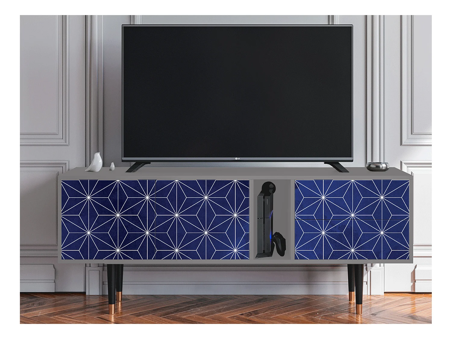 Meuble TV - 170х69х48 cm - T1 - Milky Way, Gris