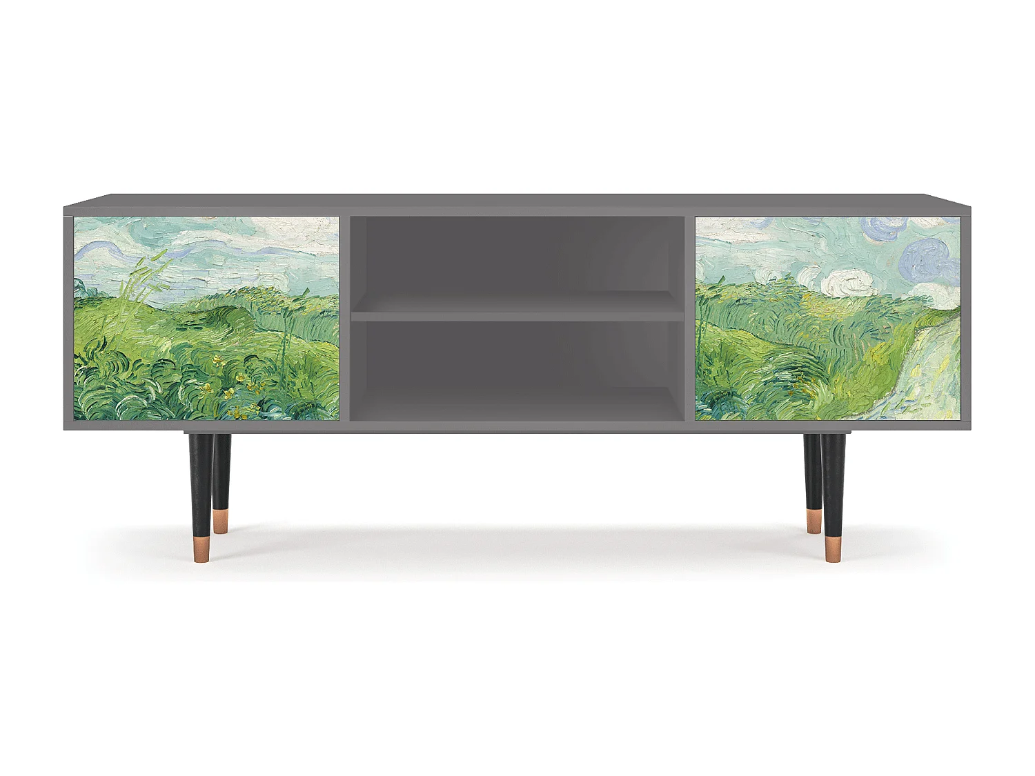 Mobile TV - 170х69х48 cm - T2 - Green Wheat Fields, Grigio