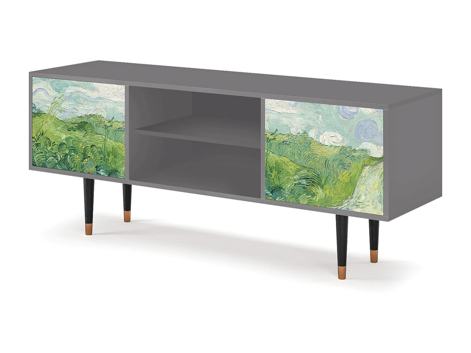 Mobile TV - 170х69х48 cm - T2 - Green Wheat Fields, Grigio