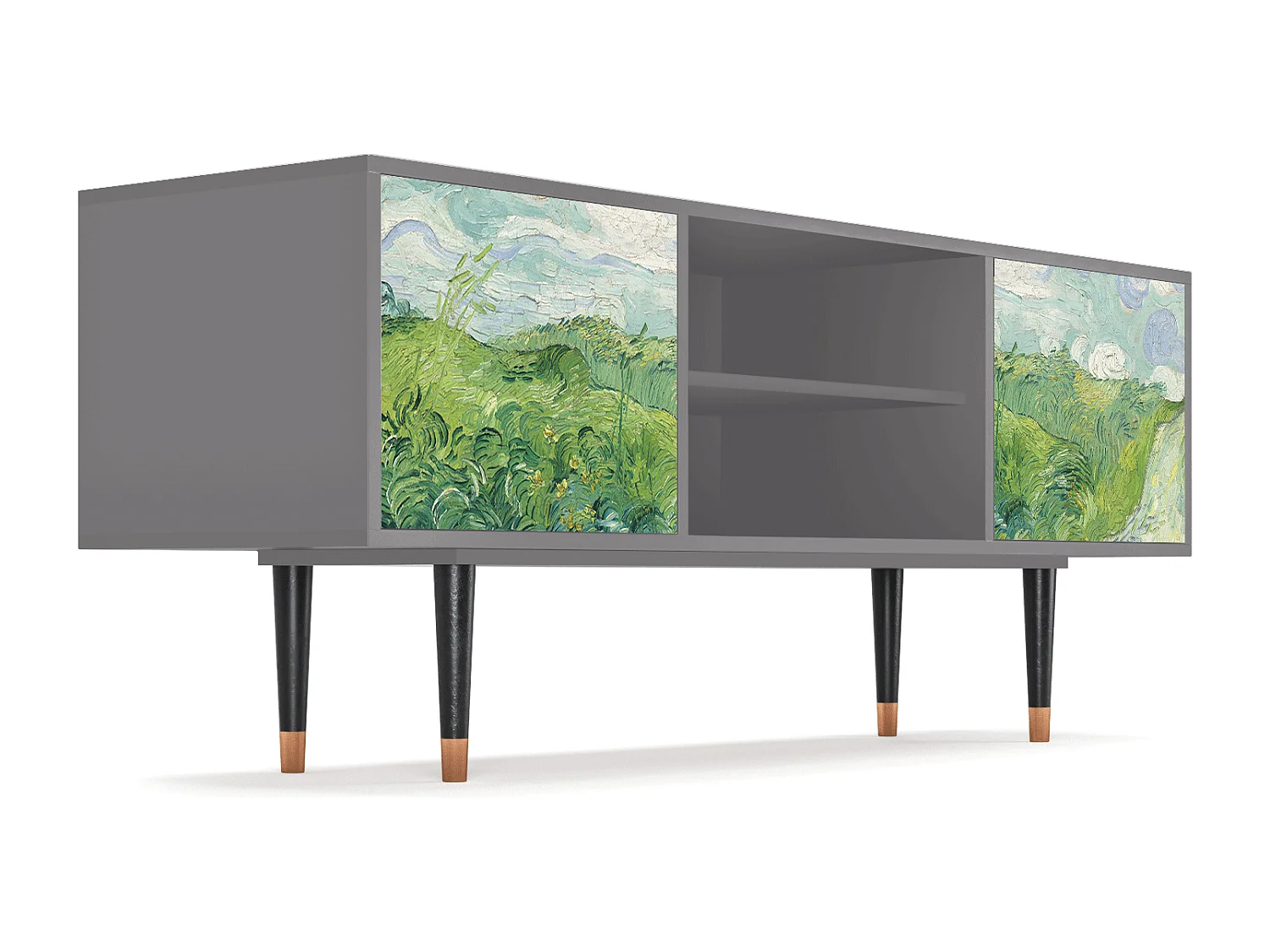 Mobile TV - 170х69х48 cm - T2 - Green Wheat Fields, Grigio