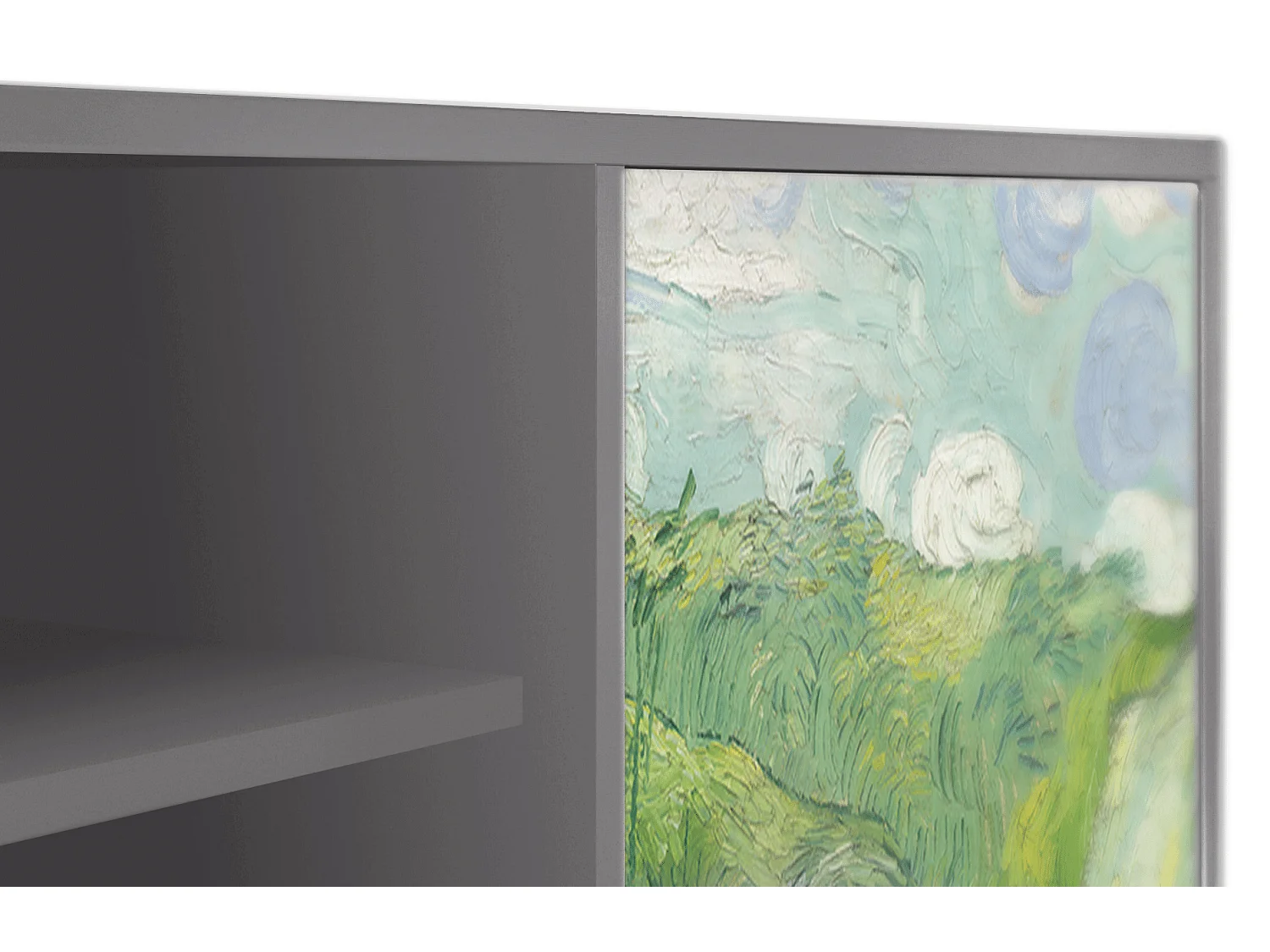 Mobile TV - 170х69х48 cm - T2 - Green Wheat Fields, Grigio