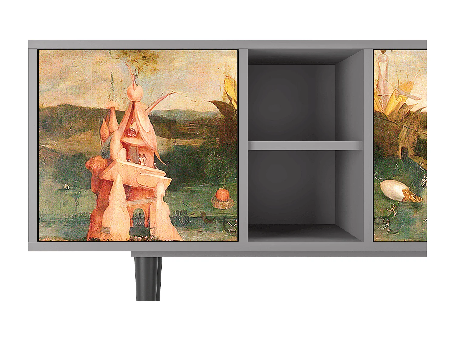 Meuble TV - 150х69х41 cm - T5 - Garden of Delights , Gris