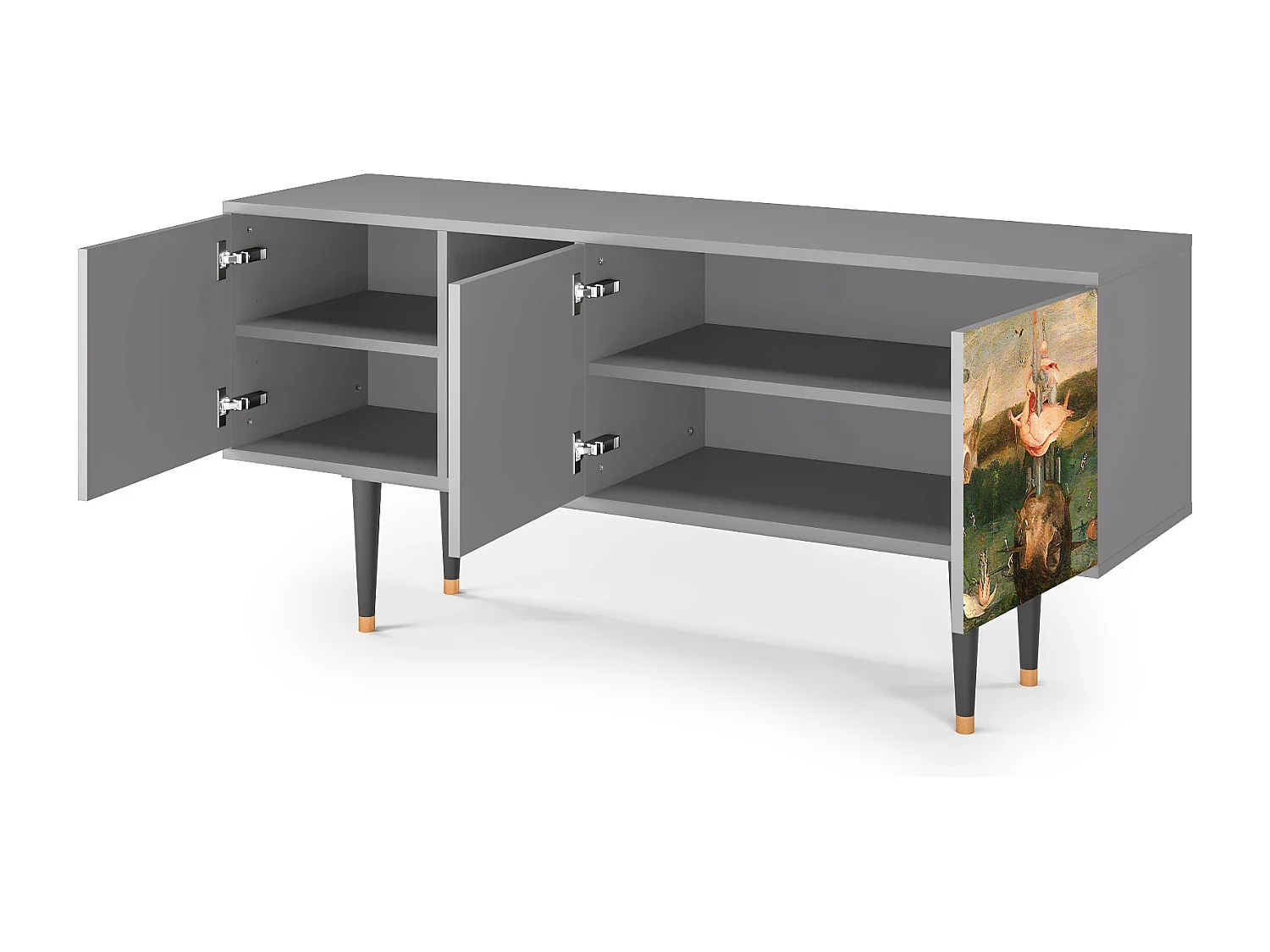 Meuble TV - 150х69х41 cm - T5 - Garden of Delights , Gris