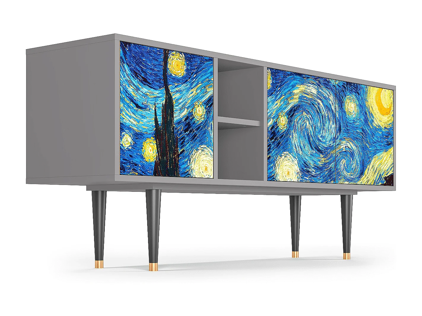Mobile TV - 150х69х41 cm - T5 - The Starry Night  , Grigio