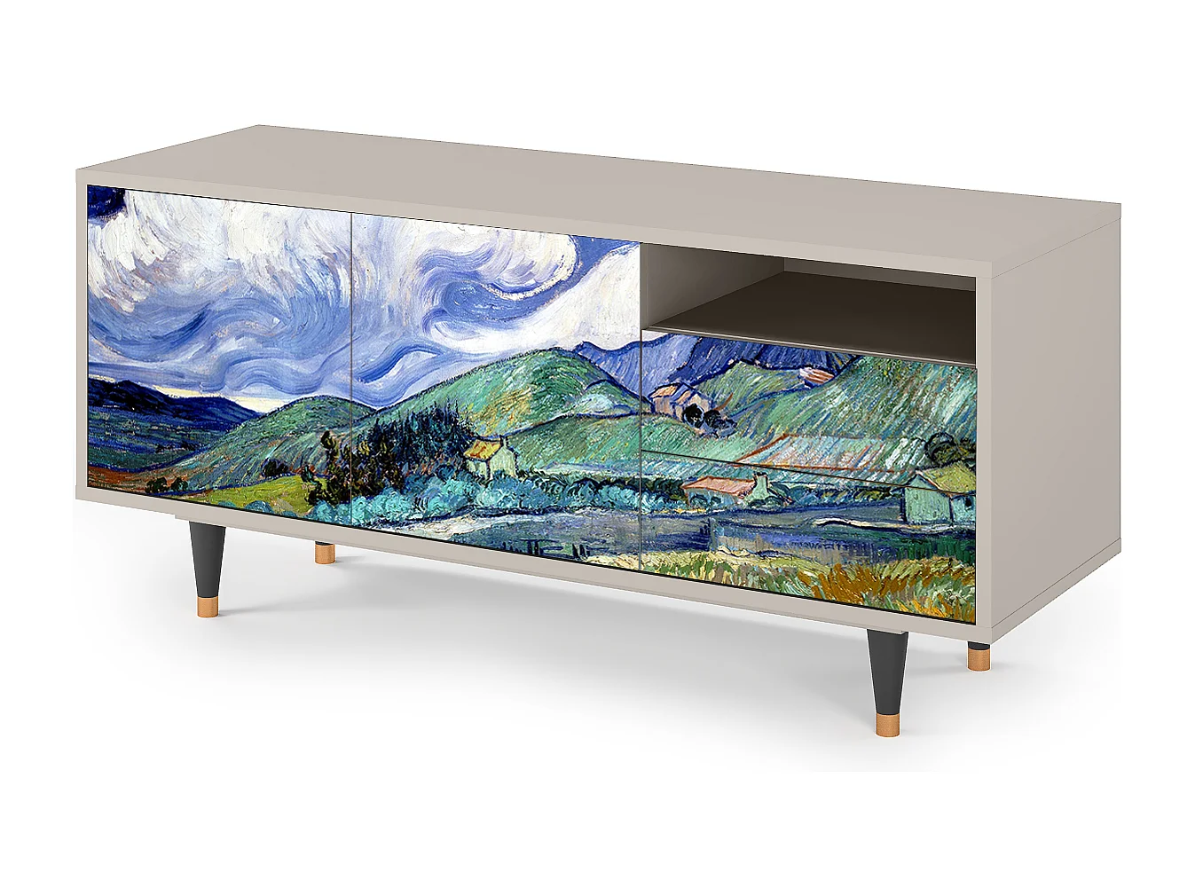 Meuble TV - 125х56х41 cm - T7 - Landscape, Sable