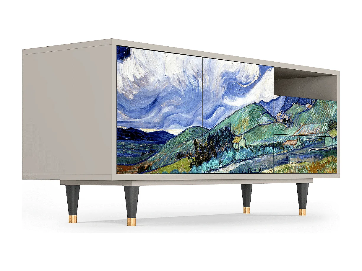 Meuble TV - 125х56х41 cm - T7 - Landscape, Sable