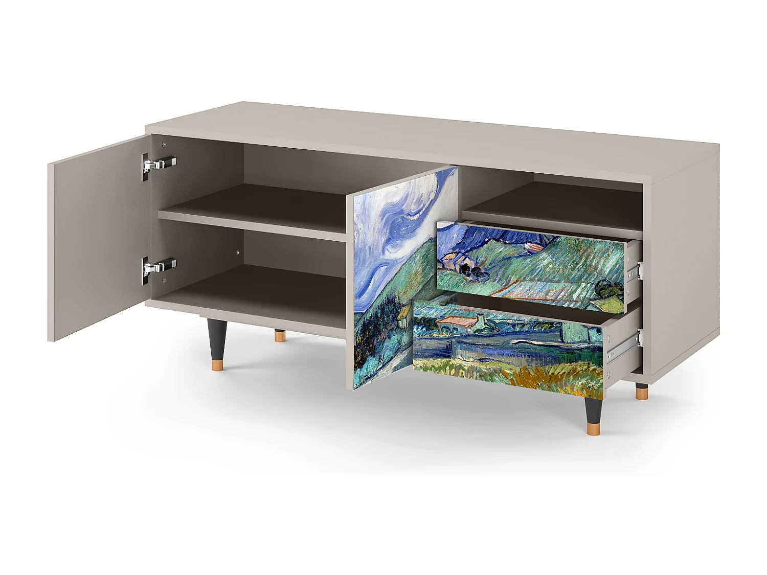 Meuble TV - 125х56х41 cm - T7 - Landscape, Sable