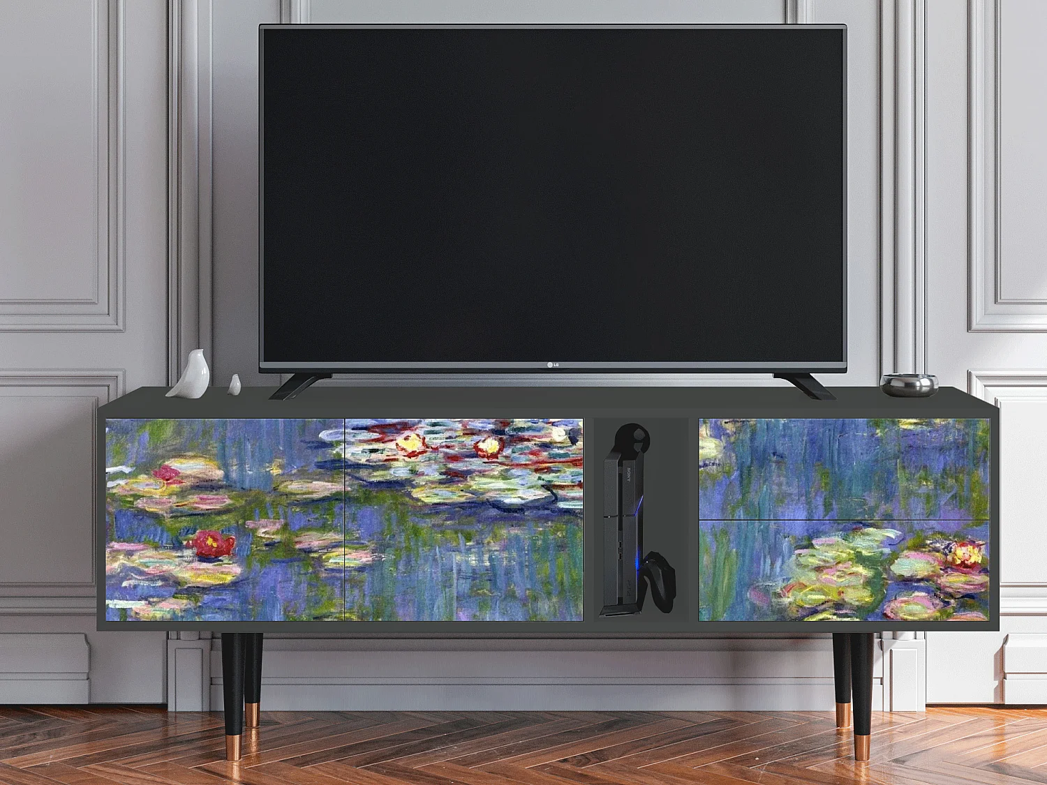 Meuble TV - 170х69х48 cm - T1 - The water lily pond  , Anthracite
