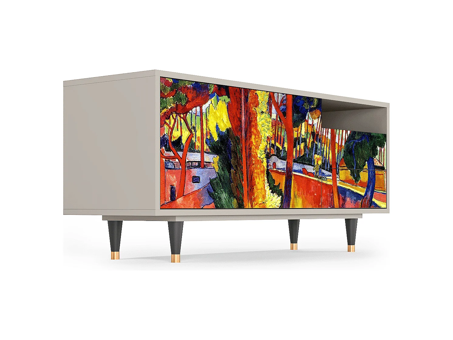 Szafka RTV - 125х56х41 cm - T7 - The Turning Road, Piaskowy