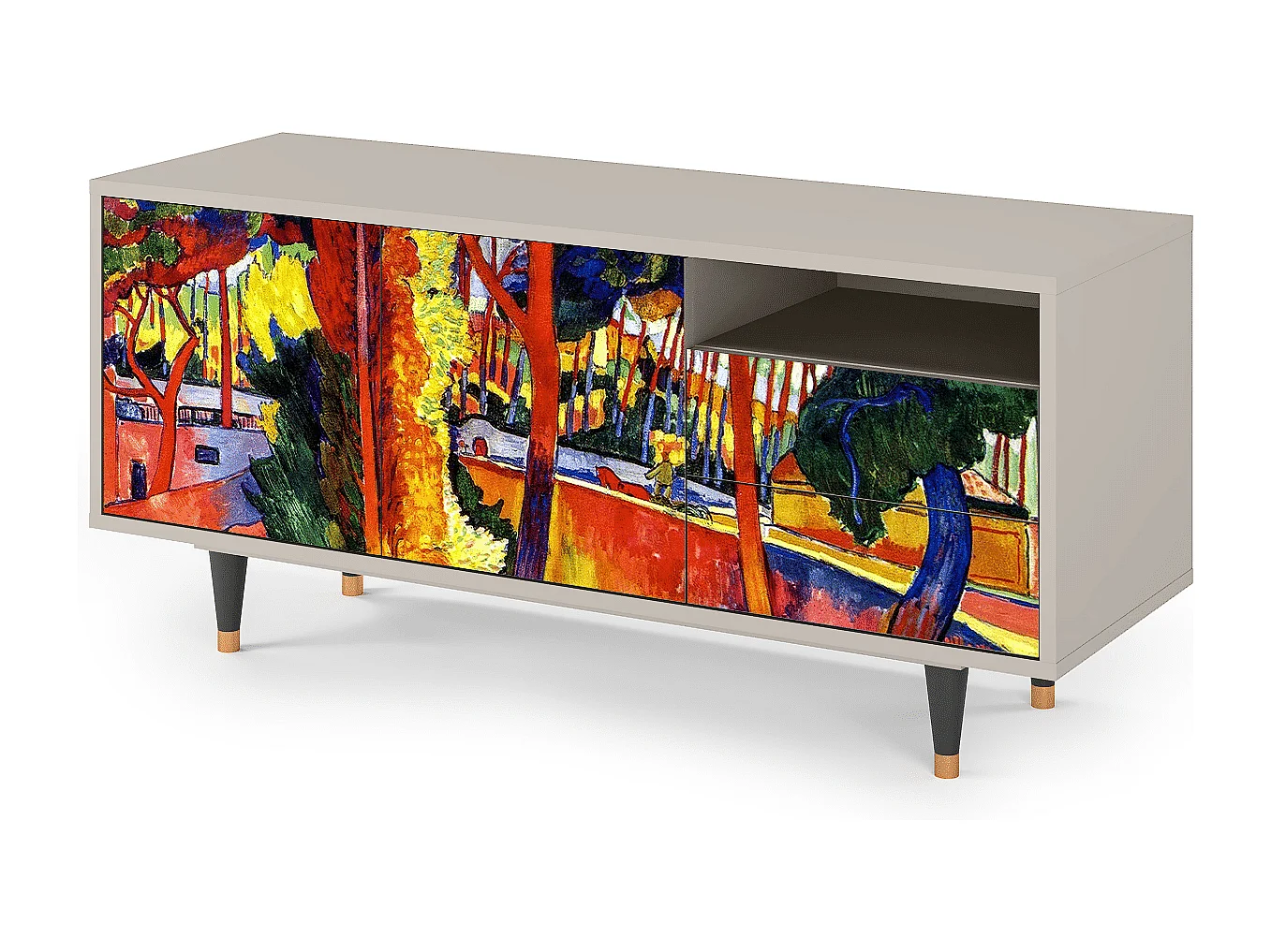 Szafka RTV - 125х56х41 cm - T7 - The Turning Road, Piaskowy