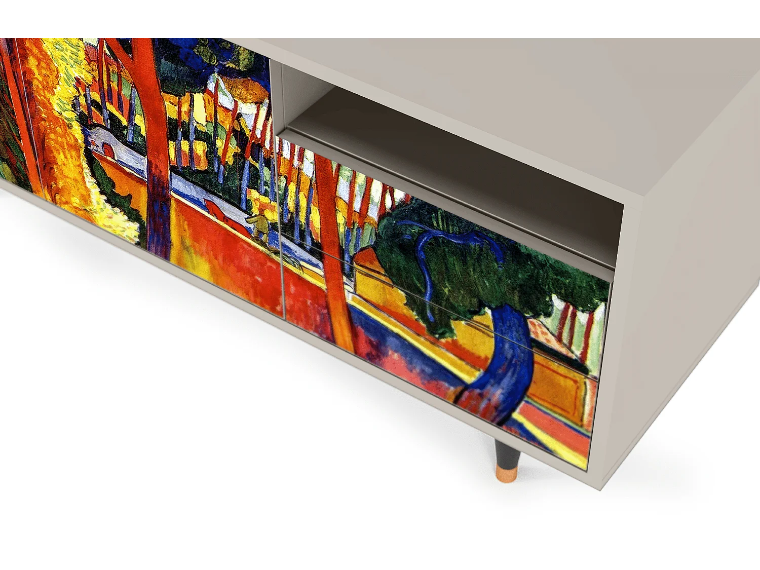 Szafka RTV - 125х56х41 cm - T7 - The Turning Road, Piaskowy