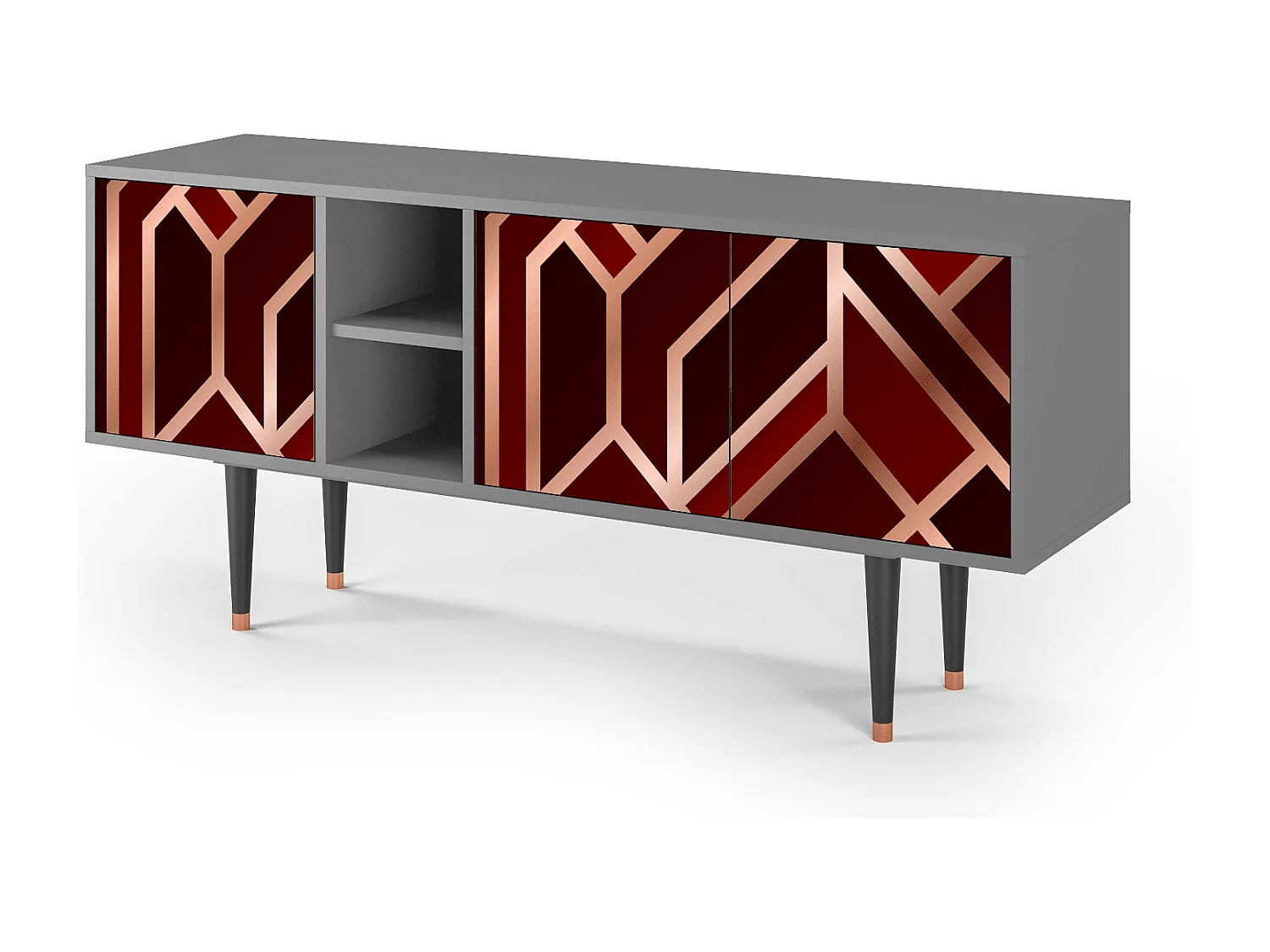 TV-meubel - 150х69х41 cm - T5 - Velvet 1920's, Grijs