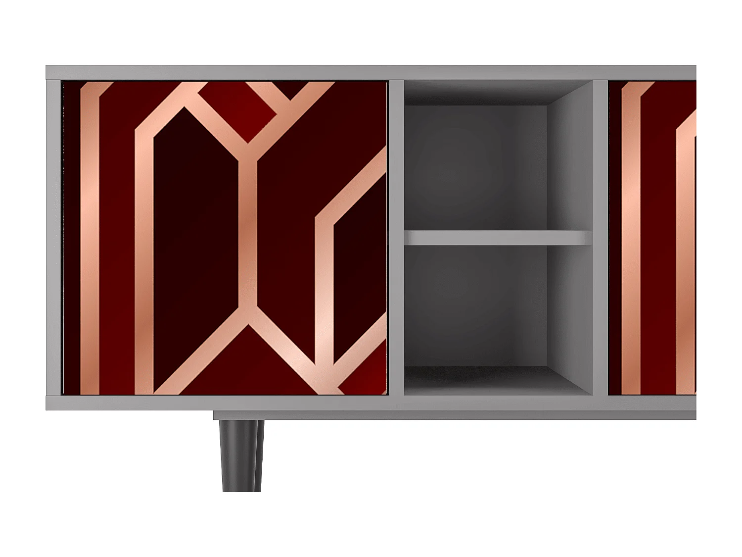 TV-meubel - 150х69х41 cm - T5 - Velvet 1920's, Grijs