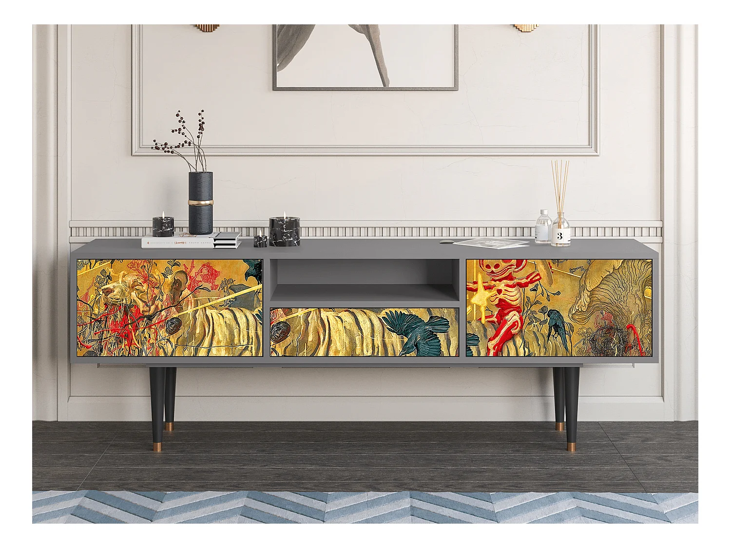 TV-Möbel - 170х59х41 cm - T6 - Blood by James Jean, Grau