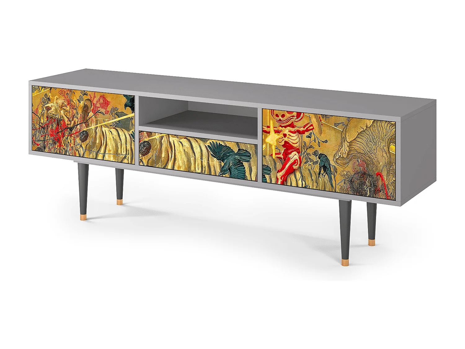 Mueble de TV - 170х59х41 cm - T6 - Blood by James Jean, Cinza