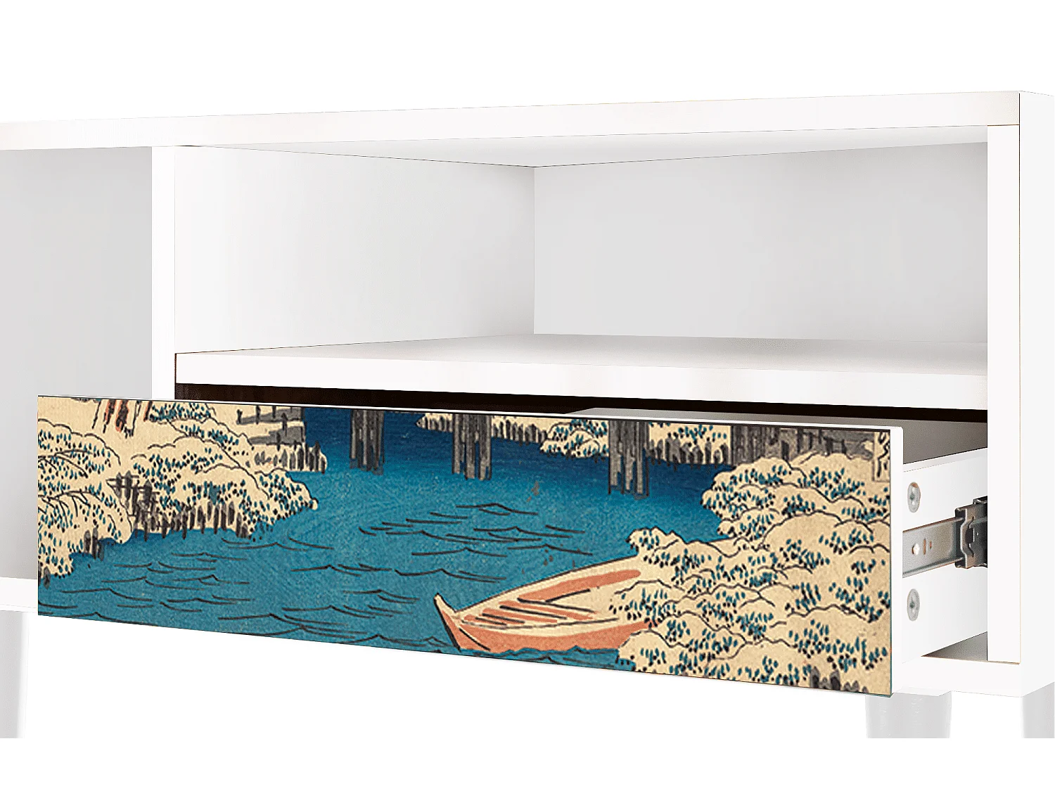 TV-Möbel - 115х59х48 cm - T3 - Katabira River, Weiß