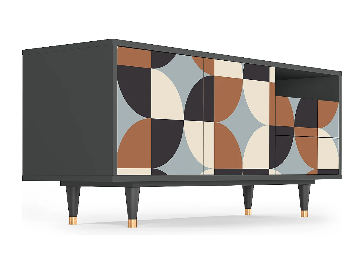 Mueble de TV - 125х56х41 cm - T7 - Brown Sensation, Antracita