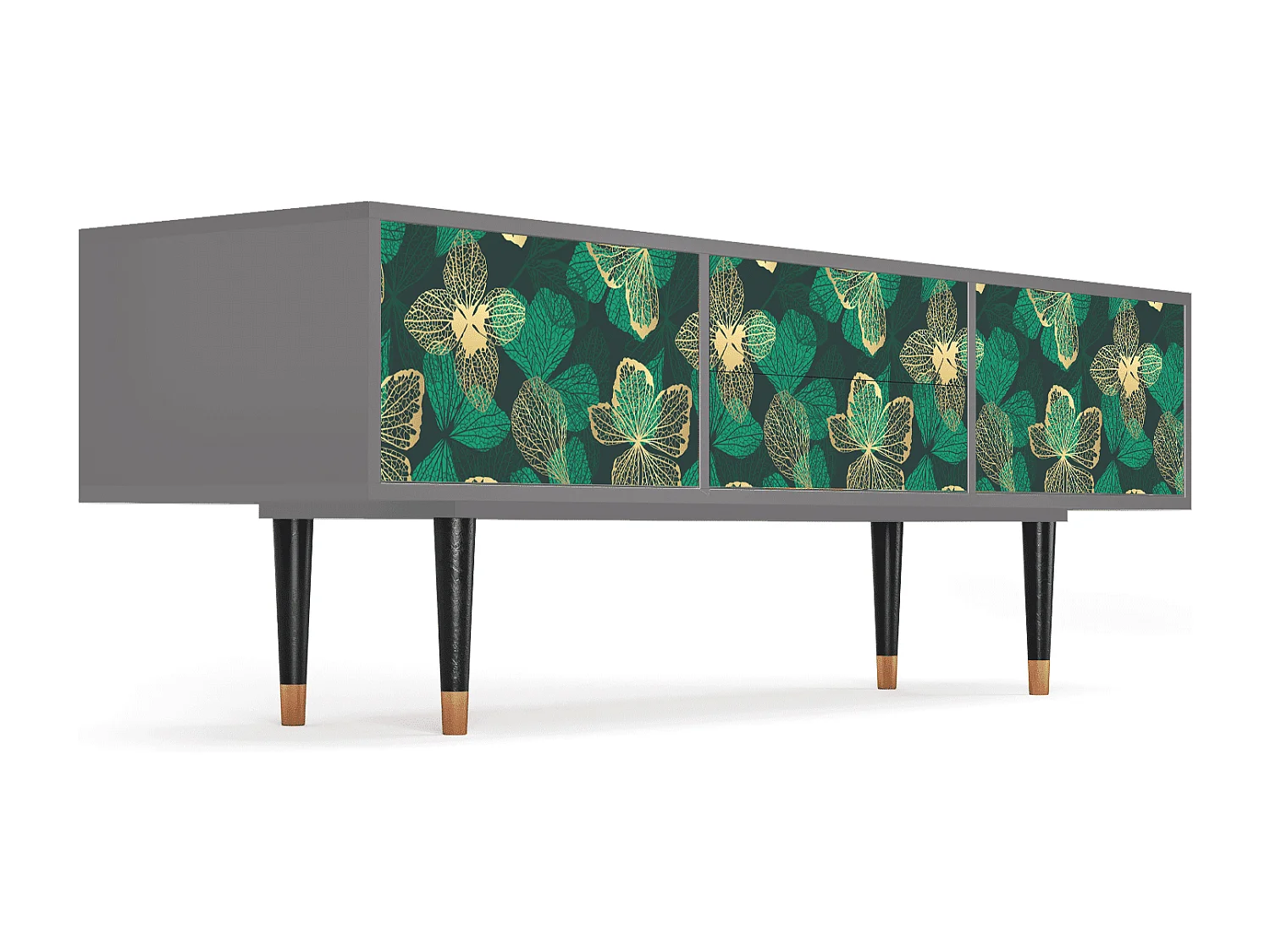 Mobile TV - 170х59х48 cm - T4 - Green Flower, Grigio